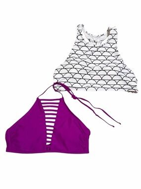 Set of Two Size Small Halter Style Bikini Tops